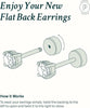Flat Back Stud Earrings for Women, 14K Gold Plated CZ Cartilage Studs - view 5