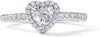 14K Gold Plated Halo Ring Heart Ring for Women Square Round Day Love Promise Rings for Her - main view