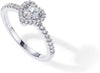 14K Gold Plated Halo Ring Heart Ring for Women Square Round Day Love Promise Rings for Her - view 3
