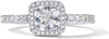 14K Gold Plated Halo Ring Heart Ring for Women Square Round Day Love Promise Rings for Her - view 7