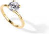18K Sterling Silver Gold Round Cut Solitare 1.5 CT Moissanite Engagement Rings for Women - Moissanite Wedding Band for Women - Stone Promise Rings - main view