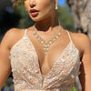 Wedding Bridal Necklace Earrings Jewelry Set for Women - view 2