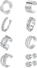 Stainless Steel Ear Cuff Fake Helix Cartilage Clip On Wrap Earrings Fake Lip Ring Non-Piercing Adjustable Women - main view