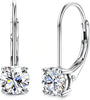 Moissanite Earrings, D Color Sterling Silver Dangle Drop Earrings for Women - main view
