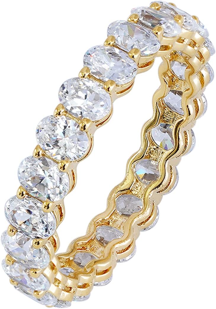 14K Gold Plated Cubic Zirconia Stackable Statement Ring - main view