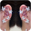 Butterfly Ear Cuffs Earrings Rhinestone Butterfly Ear Wrap No Piercing Ear Cuff Clip On Earrings for Women - main view