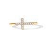 14K Gold Plated Cross Religious Ring for Women, Cubic Zirconia Rings - view 3