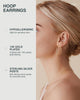Gold Hoop Earrings for Women, 14K Gold Plated Paddle-Back Hoops - view 2