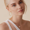 Gold Hoop Earrings for Women, 14K Gold Plated Paddle-Back Hoops - view 5