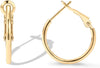 Gold Hoop Earrings for Women, 14K Gold Plated Paddle-Back Hoops - view 7