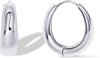 Gold Hoop Earrings for Women, 14K Gold Plated Small Chunky Hoops - White Gold
