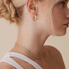 Gold Hoop Earrings for Women, 14K Gold Plated Small Chunky Hoops - view 4