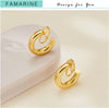 Clip on Earrings for Women, Simple Chunky Tube Hoop Clip Earrings - view 3