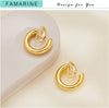 Clip on Earrings for Women, Simple Chunky Tube Hoop Clip Earrings - view 4