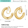 Clip on Earrings for Women, Simple Chunky Tube Hoop Clip Earrings - view 5