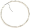 Pearl Necklace 4MM 6MM 8MM Dainty Round Imitation Pearl Choker Necklace Wedding Pearl Necklace Delicate Jewelry for Women Simple Bridesmaid Jewelry - main view