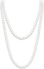 Pearl Necklace 4MM 6MM 8MM Dainty Round Imitation Pearl Choker Necklace Wedding Pearl Necklace Delicate Jewelry for Women Simple Bridesmaid Jewelry - 8mm Long Pearl Necklaces(60")