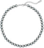 Pearl Necklace 4MM 6MM 8MM Dainty Round Imitation Pearl Choker Necklace Wedding Pearl Necklace Delicate Jewelry for Women Simple Bridesmaid Jewelry - 8mm Grey Pearl Necklace(14"+2")