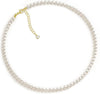 Pearl Necklace 4MM 6MM 8MM Dainty Round Imitation Pearl Choker Necklace Wedding Pearl Necklace Delicate Jewelry for Women Simple Bridesmaid Jewelry - 4mm Gold Pearl Necklace(14"+2")