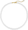 Pearl Necklace 4MM 6MM 8MM Dainty Round Imitation Pearl Choker Necklace Wedding Pearl Necklace Delicate Jewelry for Women Simple Bridesmaid Jewelry - 6mm Gold Pearl Necklace(14"+2")