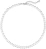 Pearl Necklace 4MM 6MM 8MM Dainty Round Imitation Pearl Choker Necklace Wedding Pearl Necklace Delicate Jewelry for Women Simple Bridesmaid Jewelry - 6mm Silver Pearl Necklace(16"+2")