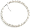 Pearl Necklace 4MM 6MM 8MM Dainty Round Imitation Pearl Choker Necklace Wedding Pearl Necklace Delicate Jewelry for Women Simple Bridesmaid Jewelry - 8mm Silver Pearl Necklace(14"+2")