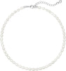 Pearl Necklace 4MM 6MM 8MM Dainty Round Imitation Pearl Choker Necklace Wedding Pearl Necklace Delicate Jewelry for Women Simple Bridesmaid Jewelry - 4mm Silver Freshwater Pearl Choker(14"+2")