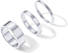 18K Gold Plated 3 Rings Set, Gold Stacking Rings for Women - White Gold 8