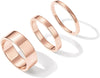 18K Gold Plated 3 Rings Set, Gold Stacking Rings for Women - Rose Gold 6