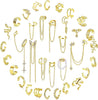 Ear Cuff Earrings Set for Women Adjustable Fake Earring Cuffs Non Piercing - Gold Tone