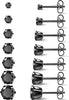 Silver Gold Black Stud Earrings Set 7Pairs Cubic Zirconia Titanium Stainless Steel Silver Rose Gold Black CZ Cartilage Stud Earrings Jewelry Sets for - 7Pairs Black Diamond Stud Earrings