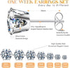Silver Gold Black Stud Earrings Set 7Pairs Cubic Zirconia Titanium Stainless Steel Silver Rose Gold Black CZ Cartilage Stud Earrings Jewelry Sets for - view 2