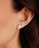 CZ Stud Earrings for Women, 14K Gold Plated Set of 5 Studs - view 3