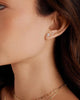 CZ Stud Earrings for Women, 14K Gold Plated Set of 5 Studs - view 5