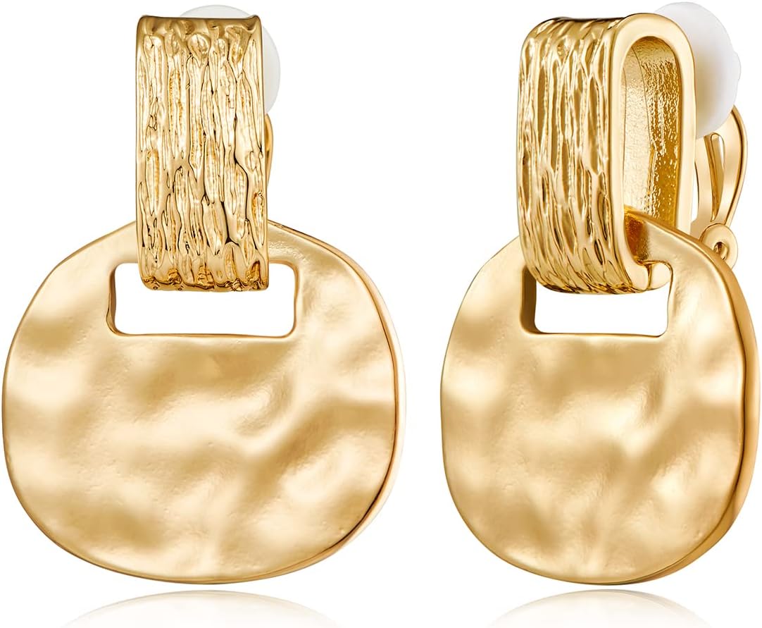 Gold Silver Clip On Dangle Earrings for Women Fashion Jewelry - main view