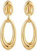 Gold Silver Clip On Dangle Earrings for Women Fashion Jewelry - E Clip Gold