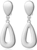 Gold Silver Clip On Dangle Earrings for Women Fashion Jewelry - A Clip Silver