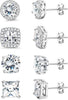 S925 Sterling Silver Stud Earrings for Women 18K Gold Plated Cubic Zirconia Earrings Studs Brilliant Simulated Diamond Halo Earring - 18K White Gold Plated Earrings - Standard Size CZ