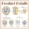 S925 Sterling Silver Stud Earrings for Women 18K Gold Plated Cubic Zirconia Earrings Studs Brilliant Simulated Diamond Halo Earring - view 4