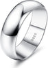 925 Sterling Silver Ring for Women High Polished Plain Stackable Thumb Rings Wedding Band Ring Comfort Fit Size 4 to 12, 1mm 2mm 3mm 4mm 5mm 6mm - Ring Width : 6 mm 6
