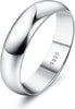 925 Sterling Silver Ring for Women High Polished Plain Stackable Thumb Rings Wedding Band Ring Comfort Fit Size 4 to 12, 1mm 2mm 3mm 4mm 5mm 6mm - Ring Width : 5 mm 10