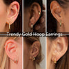 9 Pairs Gold Hoop Earrings for Women, 14K Real Gold Plated Chunky Hoop Earrings Set for Women Thick Lightweight Earring for Womens Jewelry Gifts - view 2