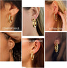 9 Pairs Gold Hoop Earrings for Women, 14K Real Gold Plated Chunky Hoop Earrings Set for Women Thick Lightweight Earring for Womens Jewelry Gifts - view 3
