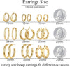 9 Pairs Gold Hoop Earrings for Women, 14K Real Gold Plated Chunky Hoop Earrings Set for Women Thick Lightweight Earring for Womens Jewelry Gifts - view 5