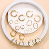 9 Pairs Gold Hoop Earrings for Women, 14K Real Gold Plated Chunky Hoop Earrings Set for Women Thick Lightweight Earring for Womens Jewelry Gifts - view 6