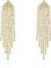 Rhinestone Earrings Dangling for Women Sparkly Silver Dangle Earrings Long Chandelier Earrings Tassel Lightweight Ear Studs Cubic Zirconia Crystal - Gold-Triangle Tassel Crystal