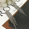 Rhinestone Earrings Dangling for Women Sparkly Silver Dangle Earrings Long Chandelier Earrings Tassel Lightweight Ear Studs Cubic Zirconia Crystal - view 2