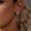 Rhinestone Earrings Dangling for Women Sparkly Silver Dangle Earrings Long Chandelier Earrings Tassel Lightweight Ear Studs Cubic Zirconia Crystal - view 4
