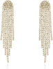 Rhinestone Earrings Dangling for Women Sparkly Silver Dangle Earrings Long Chandelier Earrings Tassel Lightweight Ear Studs Cubic Zirconia Crystal - Gold-Round Tassel Crystal