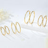 4 Pairs Silver Gold Hoop Earrings for Women 14K Gold Plated Hoop Earrings Set Earring Lightweight Dangle Earrings Set - view 3